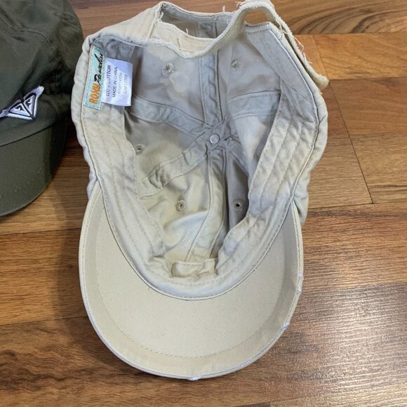 Vintage Roxy Paradise Hats Outdoor Swimming Cap Set 2 Green Beige Hook & Loop main image 7